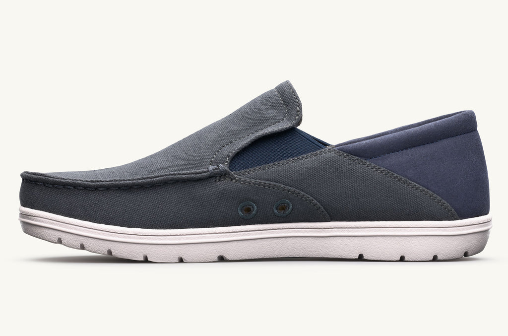 Grey Navy Women's Lems Slip On Shoes Drifter | SEY8679PY