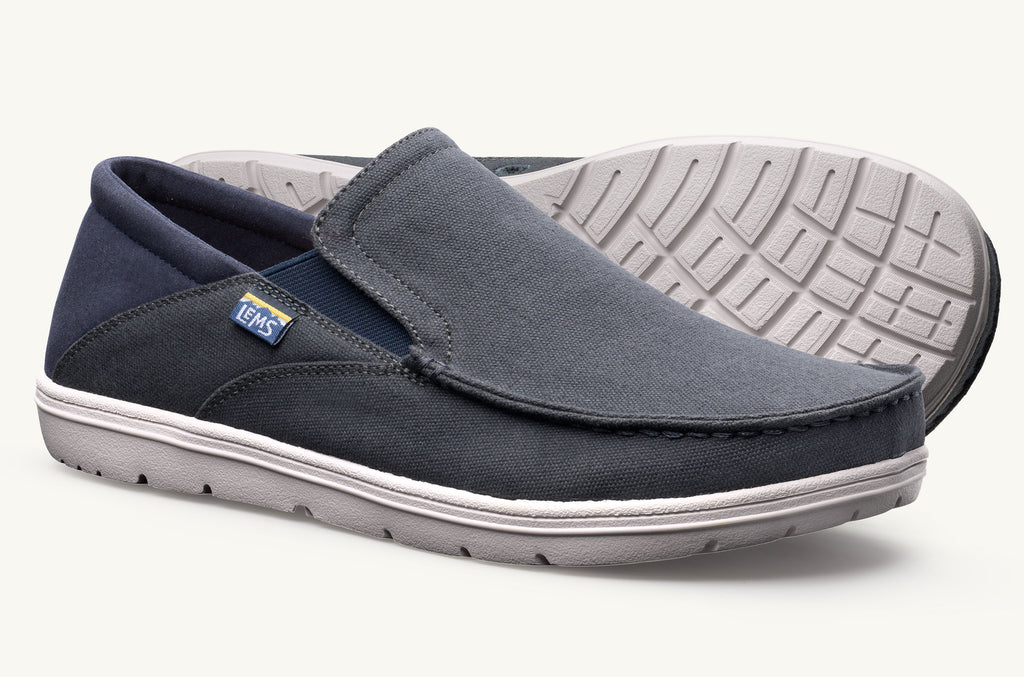 Grey Navy Women's Lems Slip On Shoes Drifter | SEY8679PY