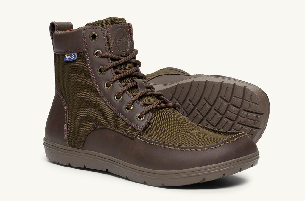 Olive Brown Women's Lems Nylon Boots Boulder | VWA761AP